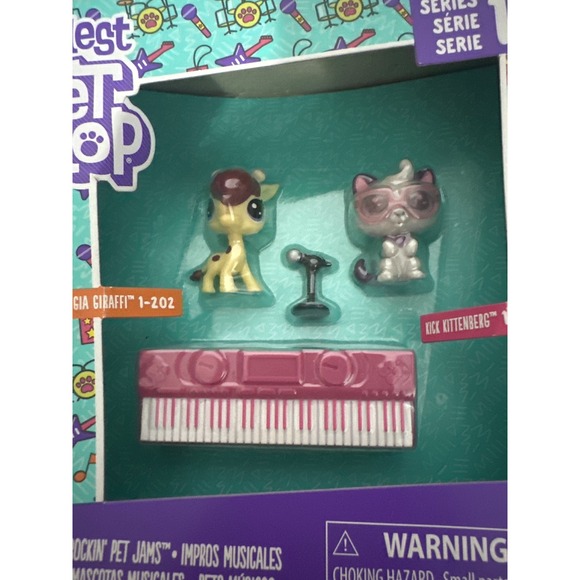 NWT Littlest Pet Shop Rockin Pet Jams Series 1 Gia Giraffi Kick Kittenberg - Picture 1 of 2